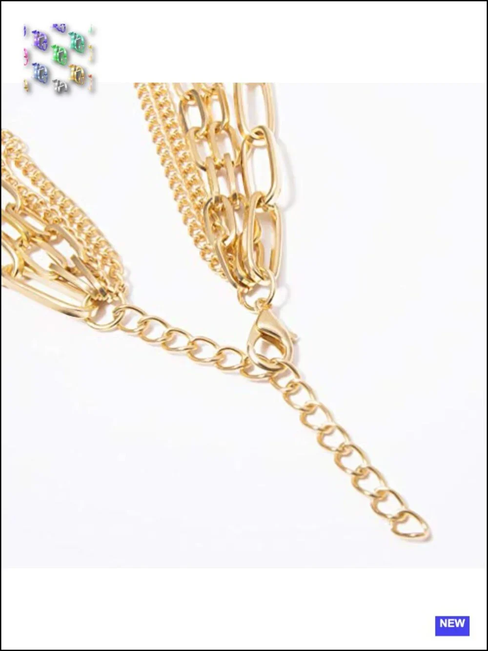 Chunky Chain Multilayer Collar Necklace Gold, Punk Statement Choker